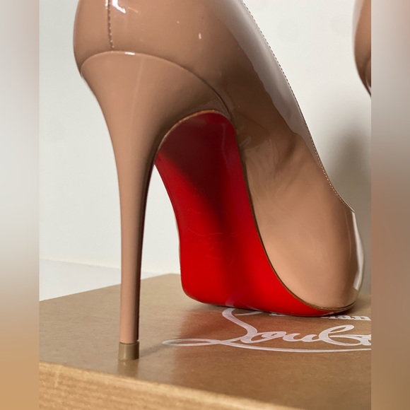 Christian Louboutin New Very Prive Patent 100 Nude Heels - Picture 4 of 16